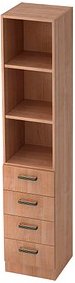 HAMMERBACHER Regalschrank Savona, V7600/N/N/SG nussbaum 40,6 x 42,0 x 200,4 cm, 1 St.