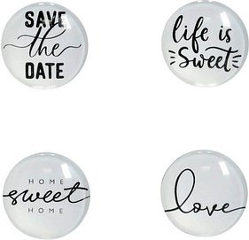 Zeller Sprüche Magnete Motiv, Kunststoff Ø 2,5 x 0,8 cm, 4 St.