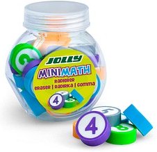 JOLLY Radiergummi MiniMath farbsortiert, 24 St.