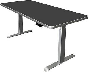 Thumbnail - Kerkmann Move 3 Premium elektrisch höhenverstellbarer Schreibtisch anthrazit rechteckig, T-Fuß-Gestell silber 180,0 x 80...