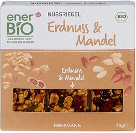 enerBiO Bio Erdnuss & Mandel Nussriegel 3 Riegel