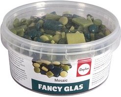 Rayher Mosaiksteine hellgrün/dunkelgrün Fancy Glas Ø 1,2 cm, 1 Pack