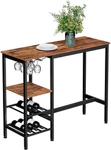 VASAGLE Bistrotisch rechteckig Spanplatte braun 110,0 x 40,0 x 90,0 cm, 1 St.
