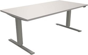 Thumbnail - fm fastline elektrisch höhenverstellbarer Schreibtisch lichtgrau rechteckig, T-Fuß-Gestell silber 160,0 x 80,0 cm