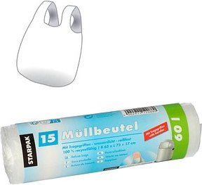 STARPAK Müllbeutel 60,0 l transparent 12,0 µm, 15 St.