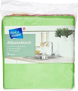 flink & sauber Allzweck-Reinigungstücher Viskose 60 °C waschbar, 9 St.