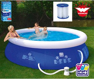 HAPPY PEOPLE® Quick-Up-Pool 3681,0 l blau 300,0 x 76,0 cm