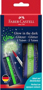 2 FABER-CASTELL Glow in the dark Gel Glitzer farbsortiert 2 x 12,0 g