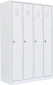 Thumbnail - LÜLLMANN Spind signalweiß 510147, 4 Schließfächer 117,0 x 50,0 x 180,0 cm