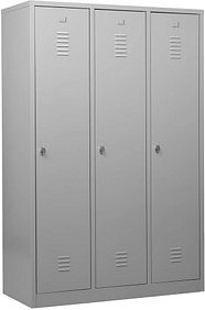 Gürkan Spind lichtgrau 105419, 3 Schließfächer 118,5 x 50,0 x 180,0 cm