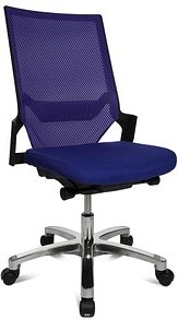 Thumbnail - Topstar Bürostuhl Autosynchron®-1 Alu, AU1090 T38 Stoff blau, Gestell alu