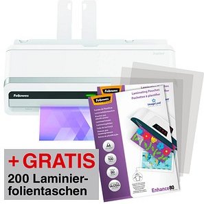 AKTION: Fellowes Jupiter A3 Laminiergerät bis DIN A3 + GRATIS 200 Laminierfolien, DIN A4, 80 micron, glänzend