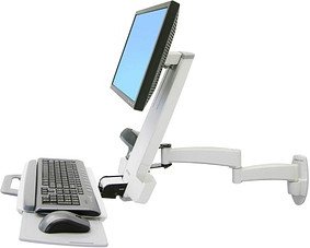 Thumbnail - ergotron Monitor-Maus-Tastatur-Halterung 200 Series Combo 45-230-216 weiß für 1 Monitor, 1 Tastatur, 1 Maus, Wandhalteru...
