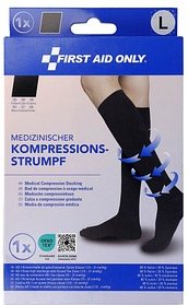 FIRST AID ONLY® Kompressionsstrümpfe, geschlossene Spitze schwarz Größe L 1 St.