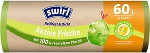 swirl® Müllbeutel Reißfest & Dicht Aktive Frische 4638 60,0 l grün, 8 St.