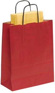 VP Papier-Tragetaschen Toptwist rot 24,0 x 31,0 cm, 50 St.