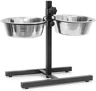 relaxdays Futterstation Hunde/Katzen silber 53,0 x 26,0 x 42,0 cm, 1 St.