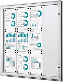Showdown® Displays Schaukasten S B1 grau 12x DIN A4