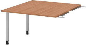 Thumbnail - HAMMERBACHER Verbindungsplatte höhenverstellbar KT12C nussbaum, silber rechteckig 120,0 x 130,0 x 72,0 - 74,0 cm