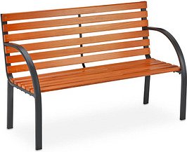 Thumbnail - relaxdays Gartenbank 10036068_0 braun Metall 123,0 cm