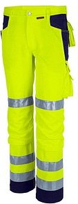 Thumbnail - QUALITEX® unisex Warnschutzhose gelb, marine Größe 110