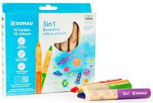 DONAU 3in1 Wachsmalstifte farbsortiert, 10 St.