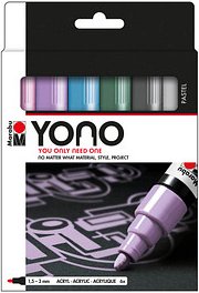 Thumbnail - Marabu YONO PASTEL Acrylstifte-Set farbsortiert 1,5 - 3,0 mm, 6 St.