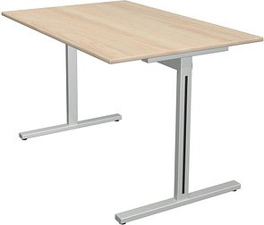 Kerkmann Form 1 Schreibtisch ahorn rechteckig, T-Fuß-Gestell silber 120,0 x 80,0 cm