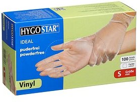HYGOSTAR unisex Einmalhandschuhe IDEAL transparent Größe S, 100 St.