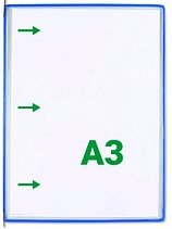 tarifold Sichttafeln DIN A3 blau, Öffnung seitlich, 20 St.