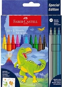 Thumbnail - AKTION: FABER-CASTELL Dino Filzstifte farbsortiert, 13 St. + GRATIS Dinosticker