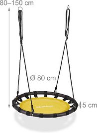 relaxdays Nestschaukel gelb 80,0 cm