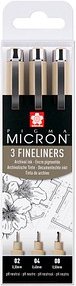 Thumbnail - Sakura Pigma Micron Fineliner-Set schwarz, 3 St.
