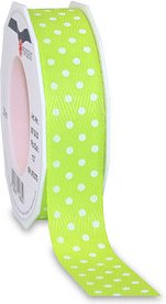 PRÄSENT Geschenkband NEW LIFE DOTS matt hellgrün 25 mm x 20 m