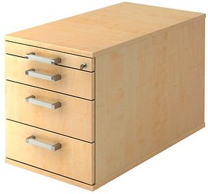 Thumbnail - HAMMERBACHER Solid TC30 Rollcontainer ahorn 4 Auszüge 42,8 x 80,0 x 51,2 cm
