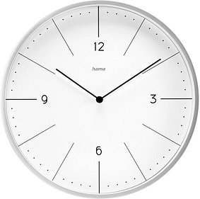 Thumbnail - hama Wanduhr Sardinien weiß silber Kunststoff, Ø 30,0 cm