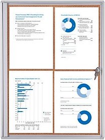 Showdown® Displays Schaukasten Economy XS Kork silber 4x DIN A4 49,1 x 2,6 x 65,5 cm, 1 St.