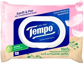 Tempo Feuchtes Toilettenpapier Sanft & Pur 1-lagig, 42 Tücher