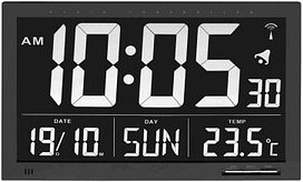 TFA® digitale Funkwanduhr 60.4505 schwarz Kunststoff