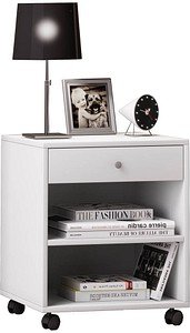 Thumbnail - VCM my home Rolda Nachttisch rechteckig Spanplatte weiß 45,0 x 38,0 x 54,0 cm, 1 St.