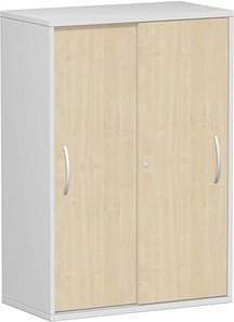 geramöbel Schiebetürenschrank Flex, S-383502-AL lichtgrau, ahorn 2 Fachböden 80,0 x 42,5 x 118,2 cm