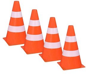 4 Idena Spielzeug-Leitkegel orange, weiß 24,0 cm