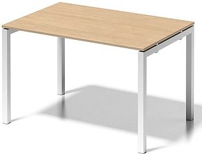 Thumbnail - BISLEY Cito Schreibtisch ahorn, verkehrsweiß rechteckig, 4-Fuß-Gestell weiß 120,0 x 80,0 cm