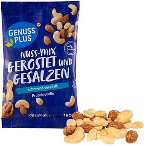 GENUSS PLUS NUSS-MISCHUNG geröstet & gesalzen Nüsse 150,0 g