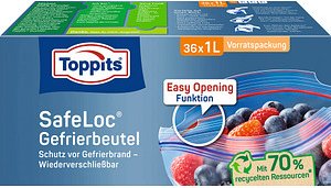 Toppits Gefrierbeutel SafeLoc 1,0 l, 36 St.
