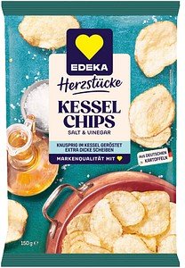 EDEKA Herzstücke Kesselchips Salt & Vinegar Chips 150,0 g