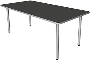 Kerkmann Prime Schreibtisch anthrazit rechteckig, 4-Fuß-Gestell silber 200,0 x 100,0 cm
