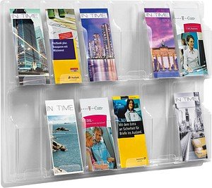 helit Wandprospekthalter transparent 1/3 DIN A4 76,6 x 5,1 x 52,0 cm, 1 St.