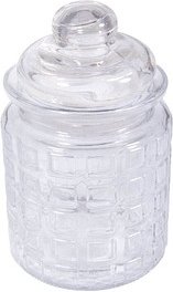 Rayher Vorratsglas transparent mit Glasdeckel Karos, 1 St.