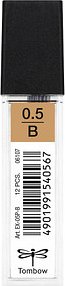 Tombow Feinminen-Bleistiftminen schwarz B 0,5 mm, 12 St.